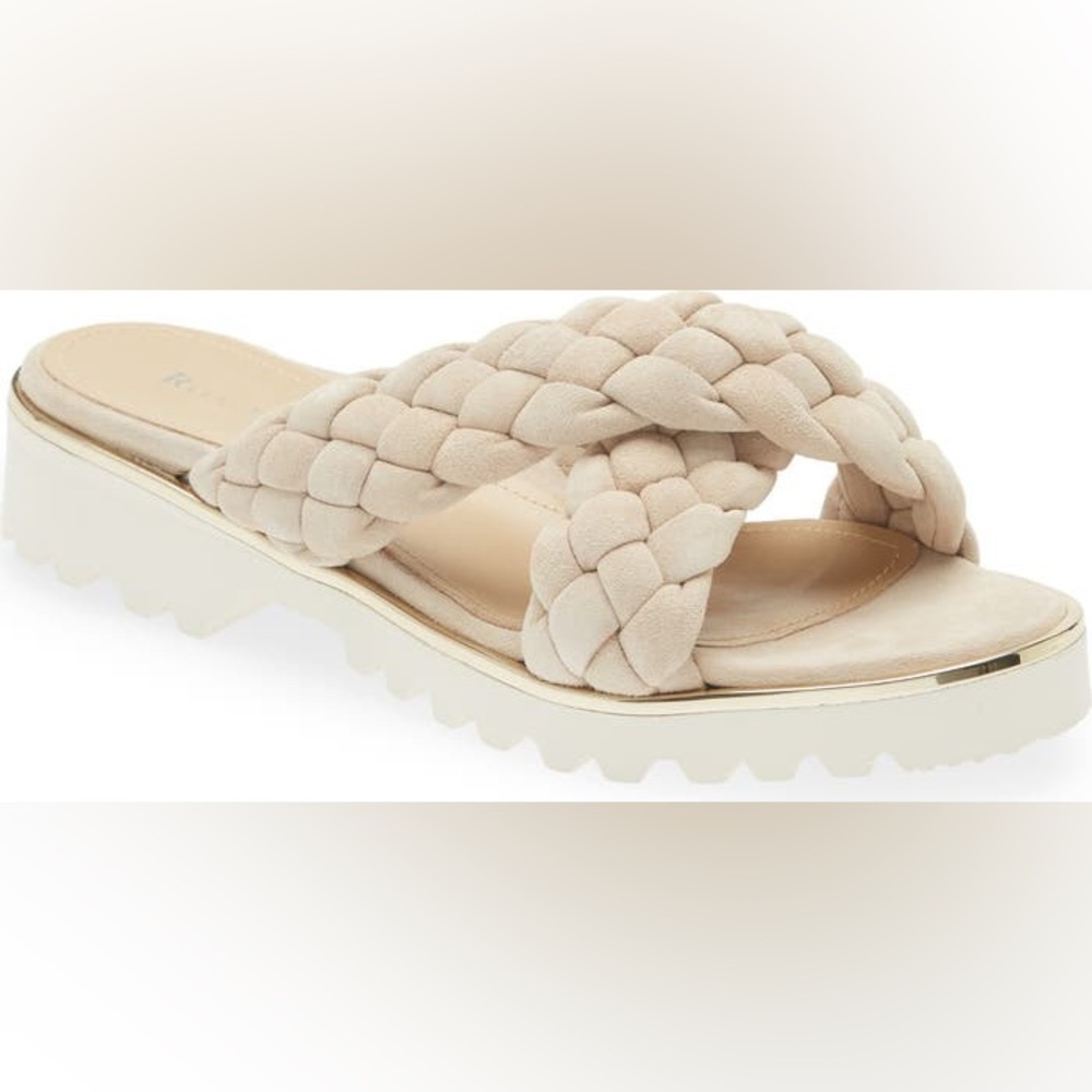 Ron White Cerrin Braided Womens Crisscross Slide Sandals Size 9